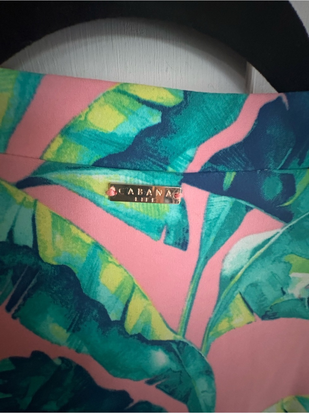 Cabana Life Pink Tropical Leaf One-Piece Swimsuit Cover-Up Jumper Romper - Picture 10 of 16